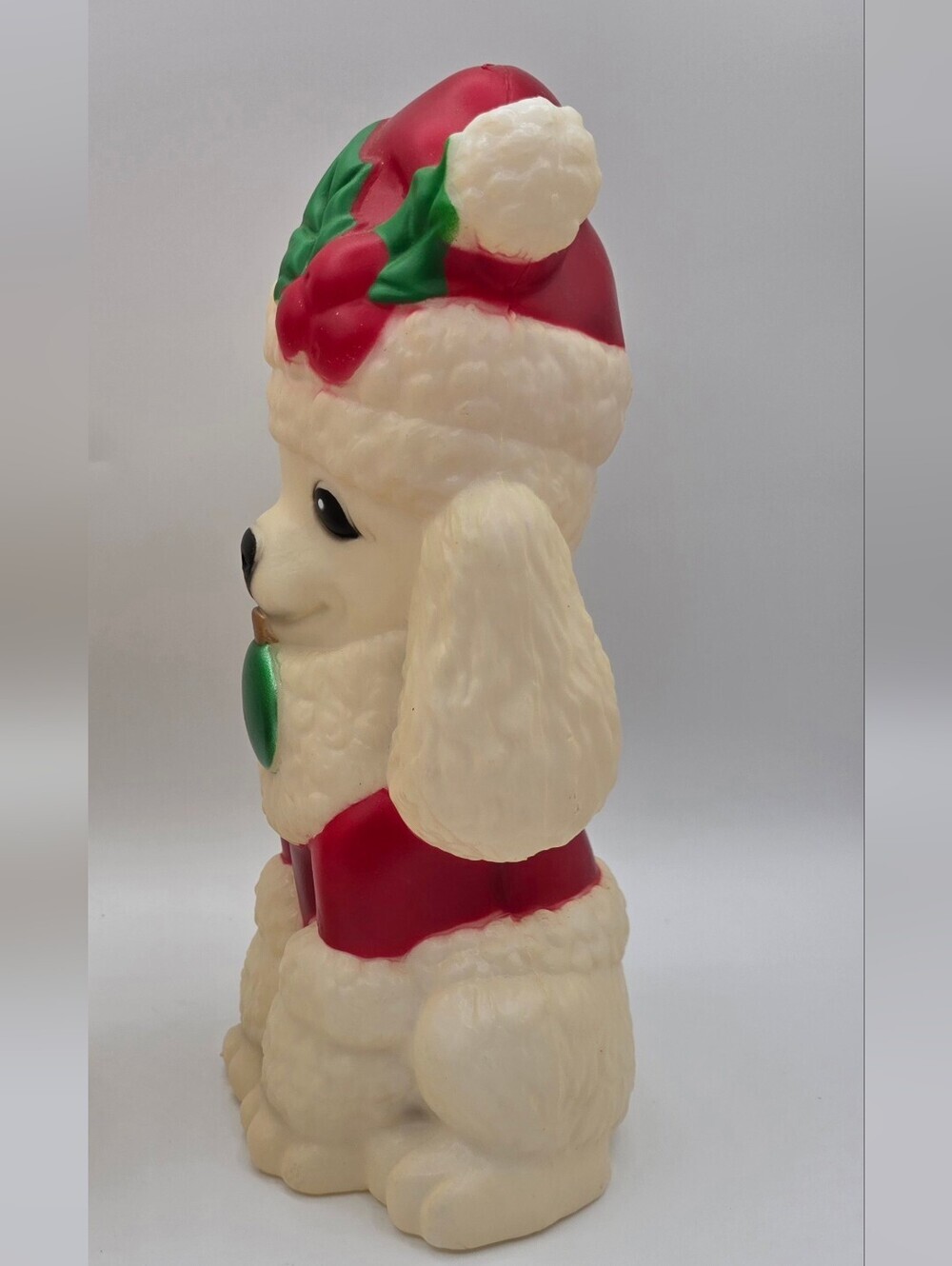 Christmas Blow Mold 11" White Poodle Dog Lover LED Light Up Decor Holiday Time - Picture 6 of 12